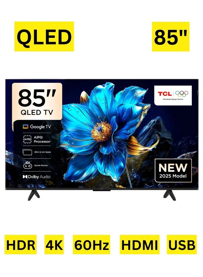 Premium 85-Inch 4K QLED Smart TV with Dolby Vision and Atmos (Black, 215 cm) 7opwq