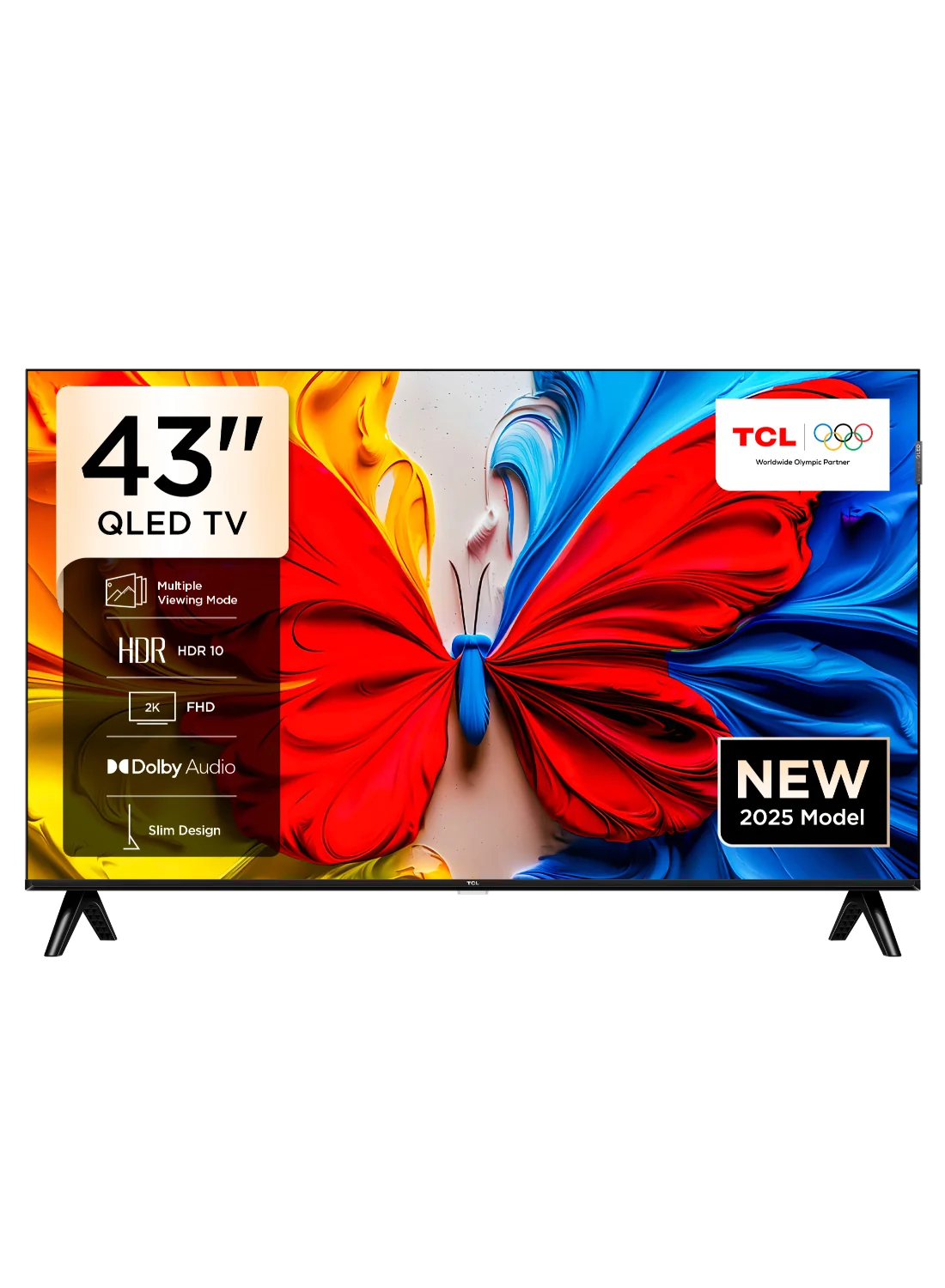 Premium 43 Inch QLED Smart TV HDR 10 Dolby Audio Slim Design (Black, 109 cm) 34woe