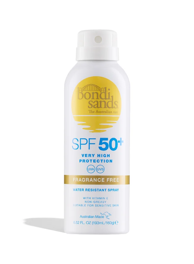 BONDI SANDS Continuous Spray SPF 50+ Sunscreen Mist Premium Broad Spectrum Protection for Sensitive Skin (160 g) drd38
