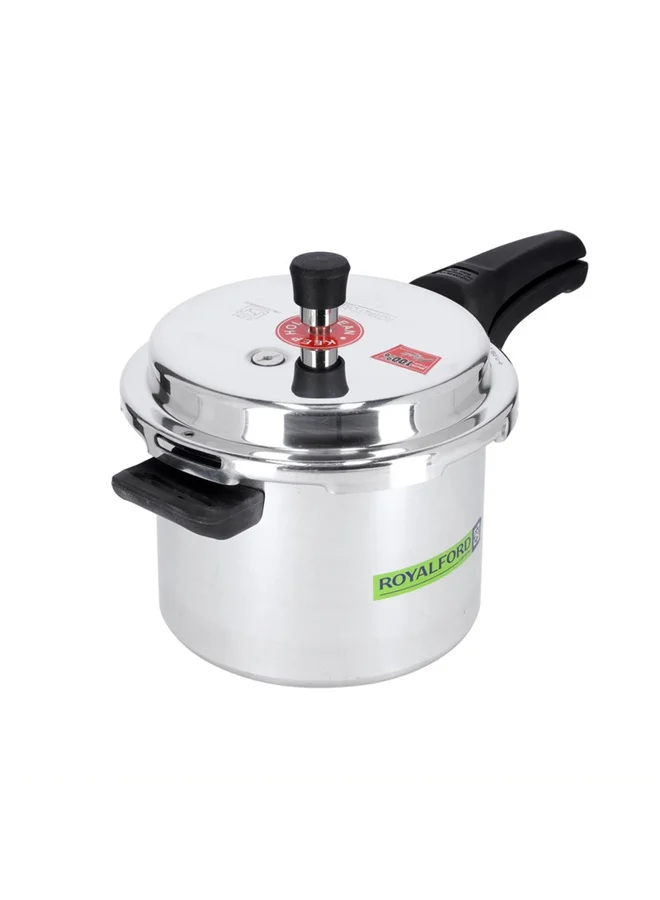 Royalford Aluminium Pressure Cooker Premium Induction Compatible Kitchen Cookware (Silver, 5 L) mhu2s
