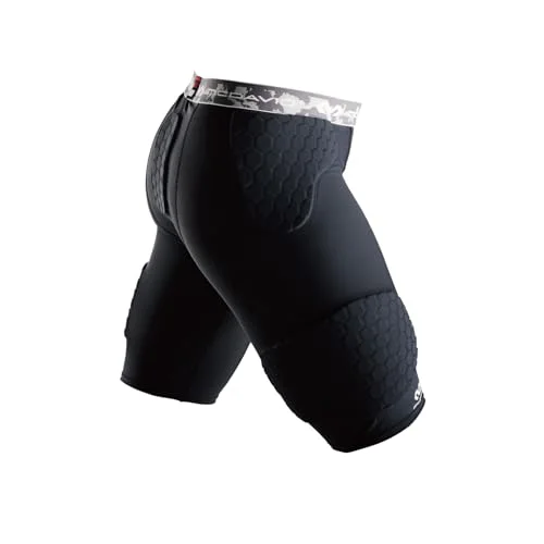 Premium Padded Compression Shorts with Protective HEX Padding for Hip Tailbone and Thigh Support (Black, 3XLarge) hthnq