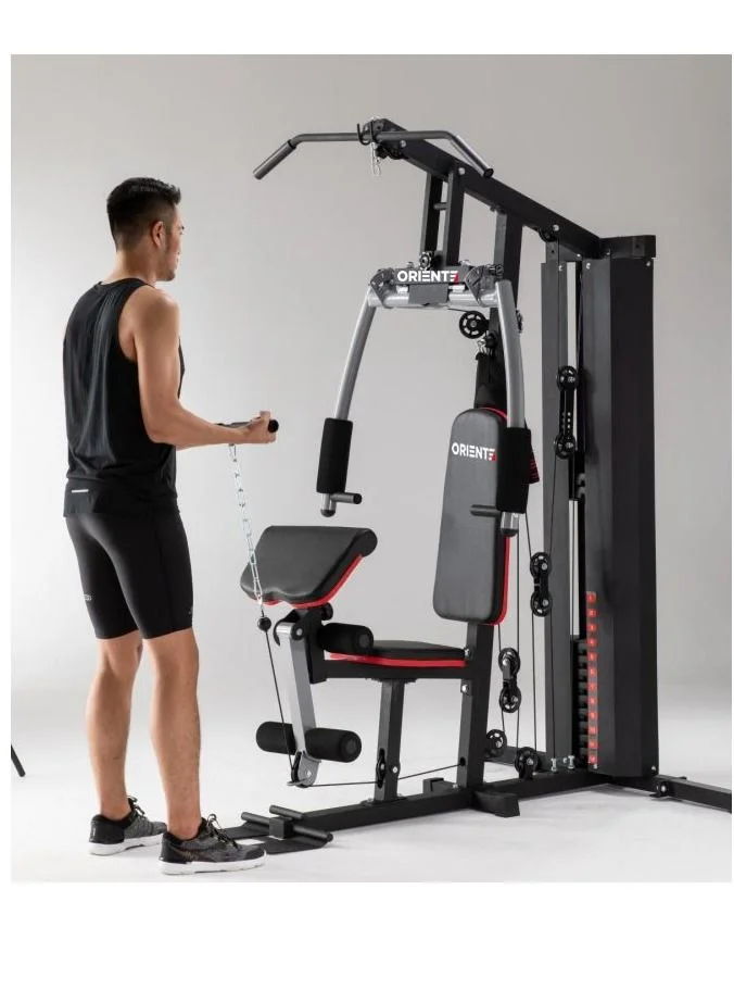 ORIENTE Multi-Function Home Gym System Strength Training Equipment for Total Body Workout (Compact Iron Frame, HG-021) zz7s2