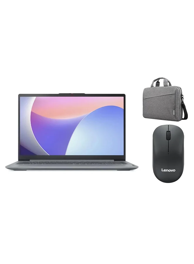 Premium 15.6-Inch Slim Laptop, Intel Core i3-1305U, 8GB RAM, 512GB SSD, Windows 11, Includes Carrying Bag and Mouse (Arctic Grey) 7b9al