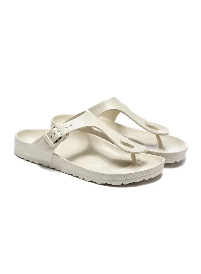 Premium Lightweight EVA Thong Sandals for Women (Eggshell, Size 38) vmqvw