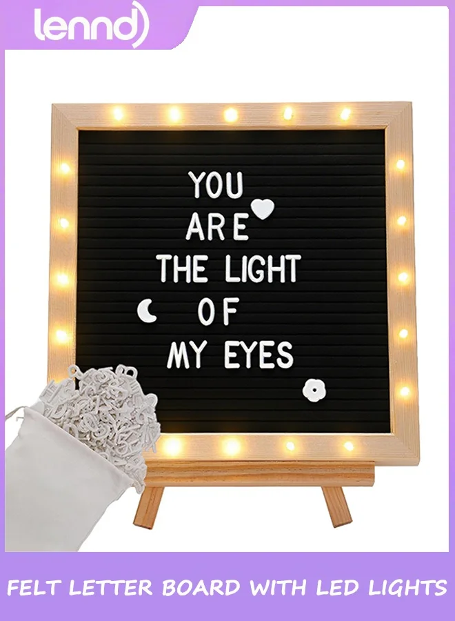 LENND LED Felt Letter Board Sign with Tripod Stand (40cm x 30cm) Changeable Message Board for Home Decor and Parties zilmj