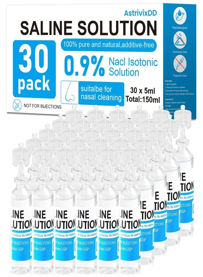 AstrivixDD 0.9% Sodium Chloride Saline Solution (30 Pack, 150 mL Total) 14i7v