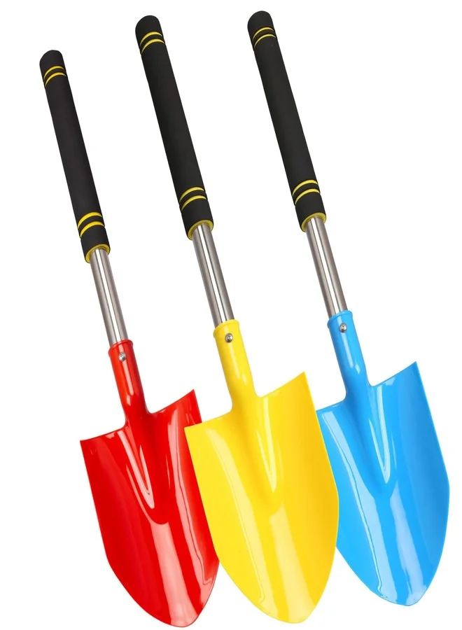 Frebuta Heavy Duty Beach Shovel 3PC Set with Stainless Steel Foam Handle (26in) o5m1f