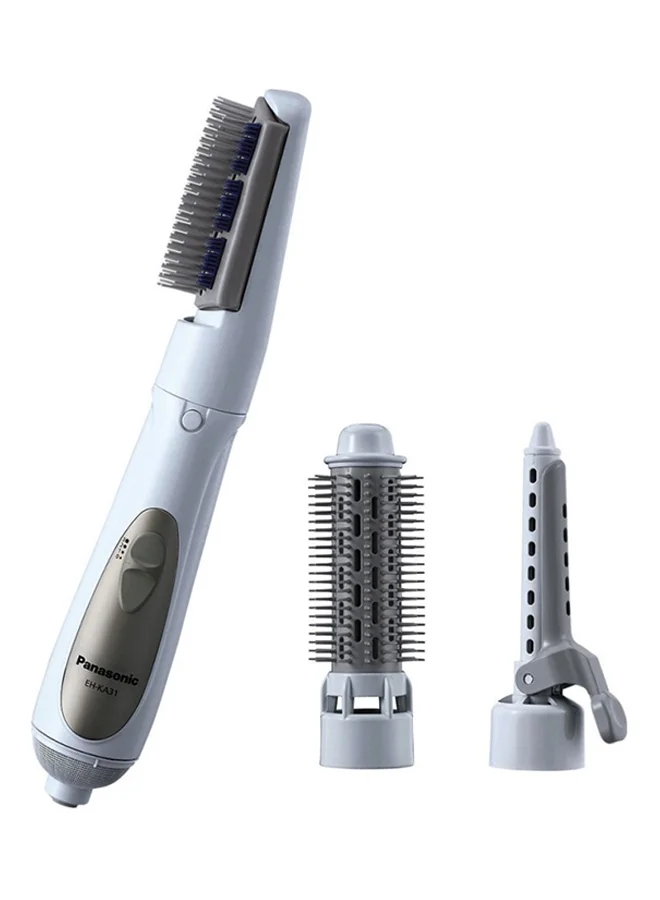 Premium Hair Styler with 3 Interchangeable Attachments Professional Styling Tool (White, 19.5x4.8x4.8cm) xhm3j