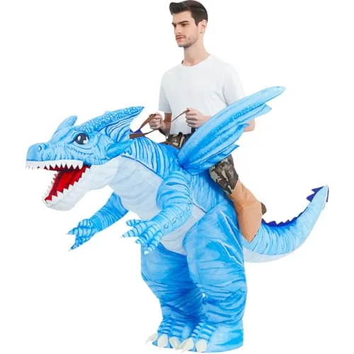 Inflatable Ice Dragon Costume Premium Blow Up Dinosaur Suit for Adults (183 cm) 741se
