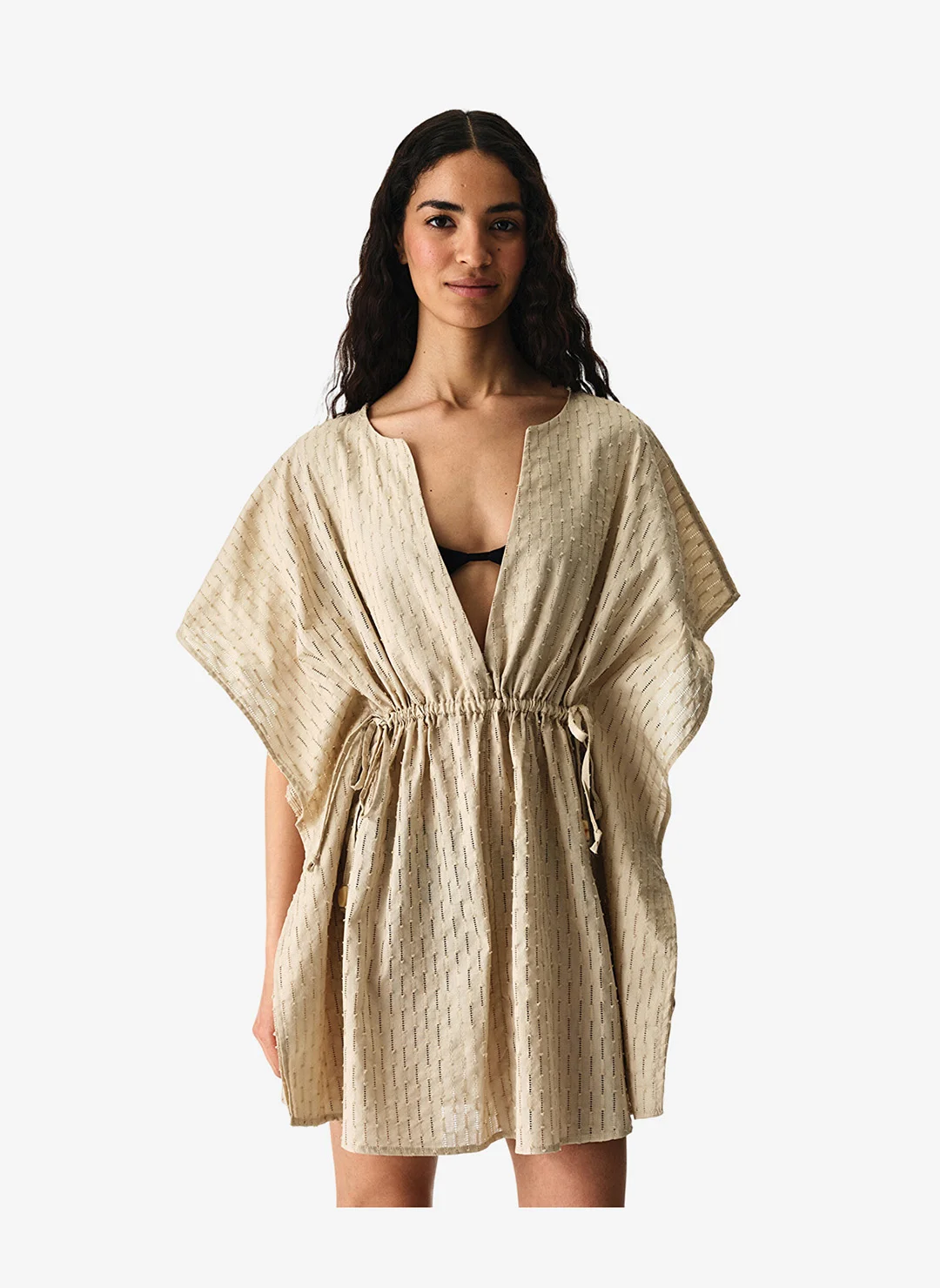 Penti Women Neri Pastel Beige Kaftan Premium Lightweight Elegant Cover-Up (Beige, One Size) e38vo