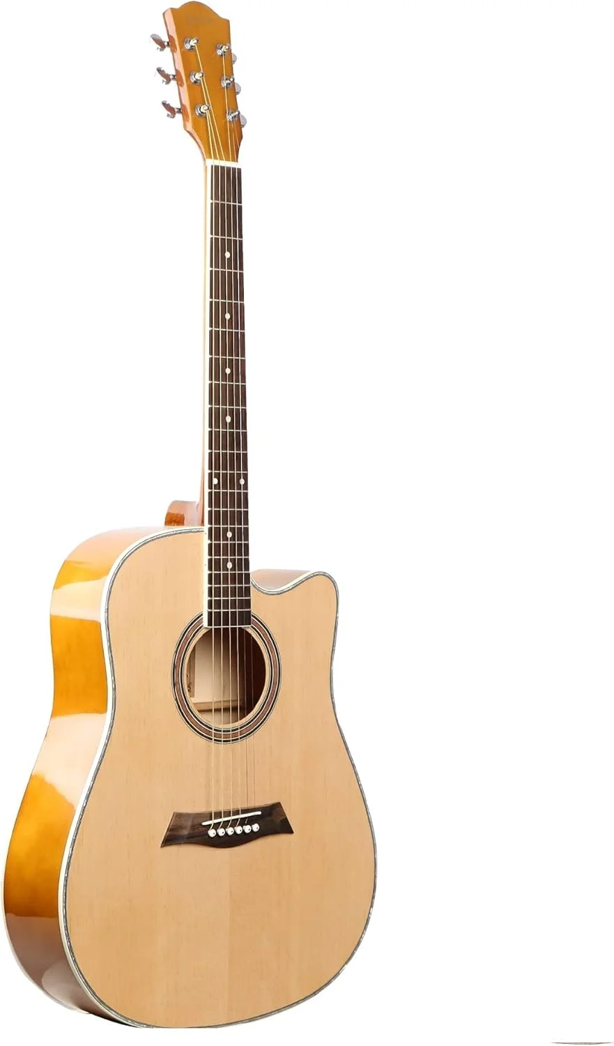 Megarya 41 Inch Acoustic Guitar Full Size Wooden 6-String Musical Instrument for Beginners and Professionals ybujv
