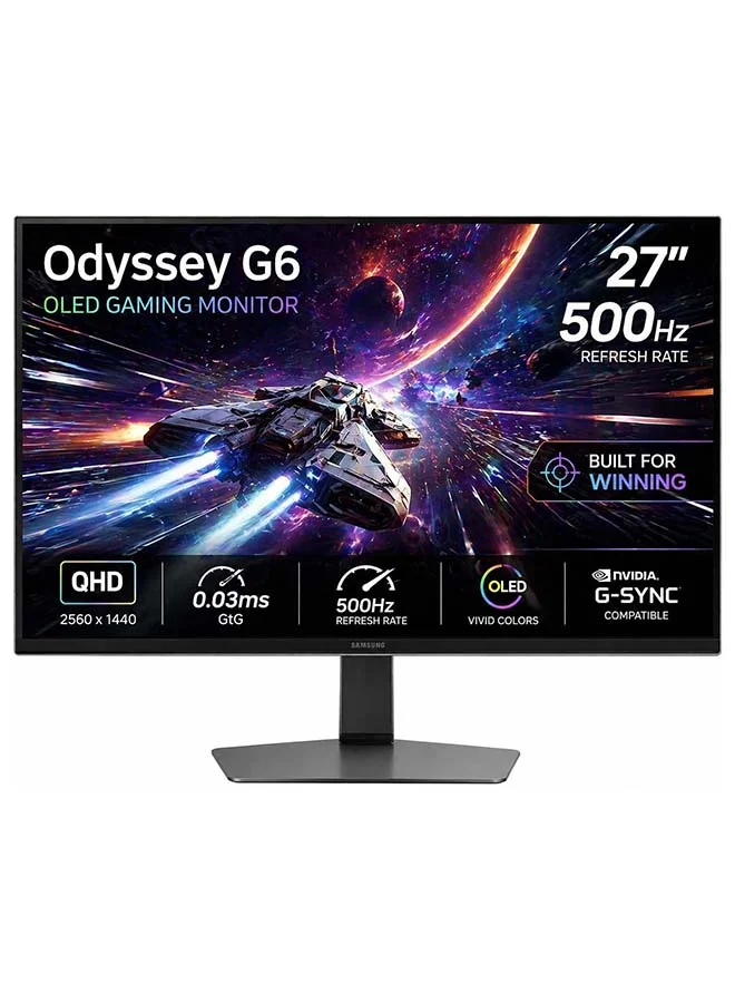 Ultra-HD 27-inch OLED Gaming Monitor QHD 500Hz High-Refresh Display with HDR10+ and HDMI 2.1 (Silver, 27-inch) 6kncs