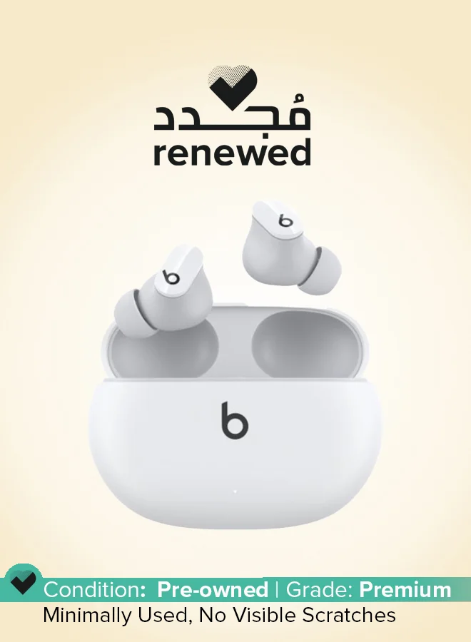 Premium Audio Studio Buds True Wireless Noise Cancelling Earphones (White) 7vx4s