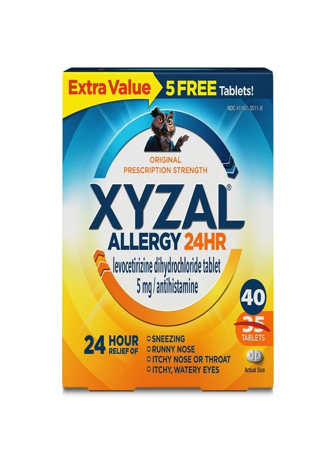 Levocetirizine Dihydrochloride Allergy Relief Tablets (5 mg, 40 Count) yb954