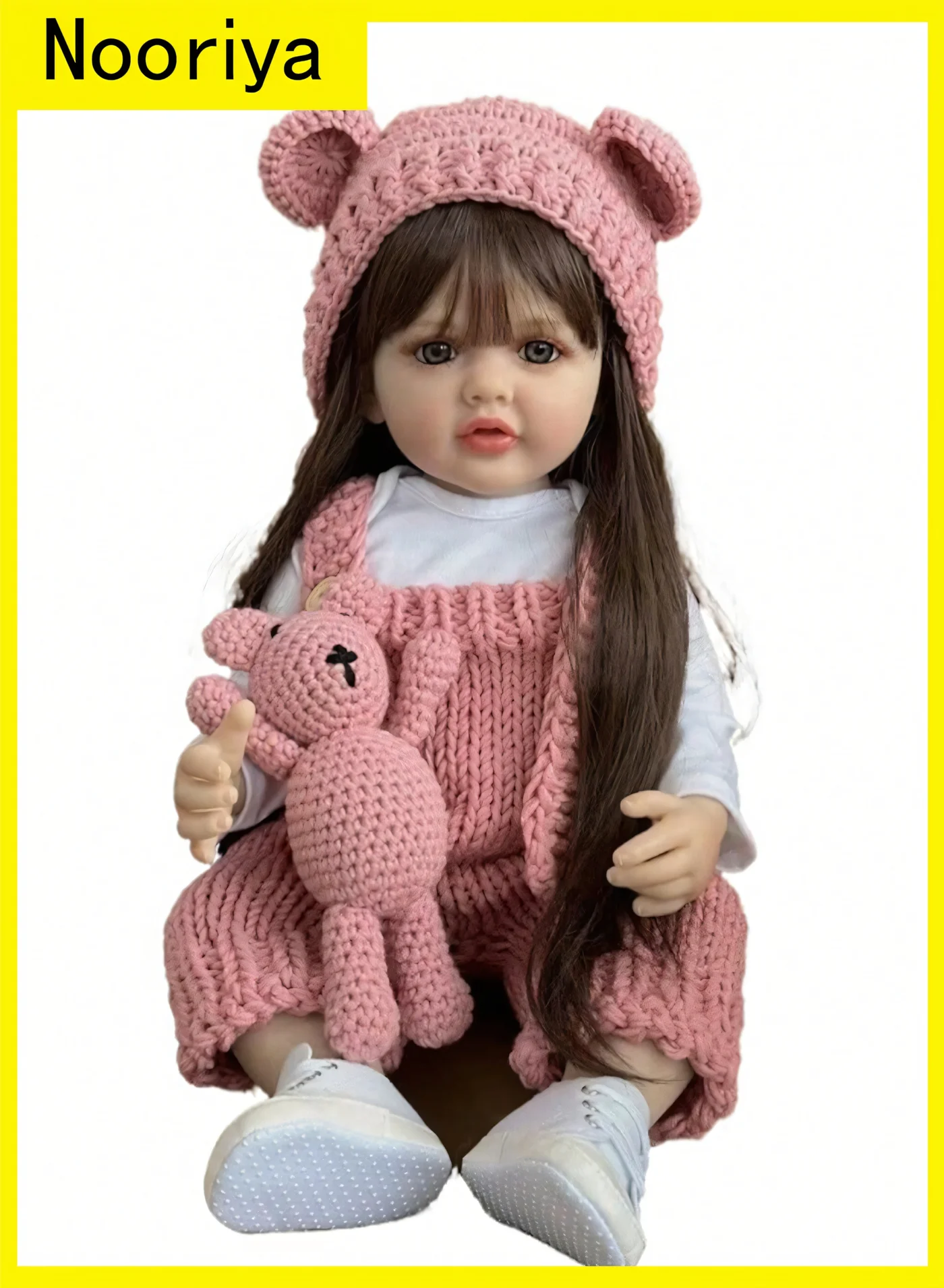 Nooriya Reborn Baby Doll Realistic Newborn Infant Toy with Soft Silicone Skin and Plush Accessory (60 cm) zoevz