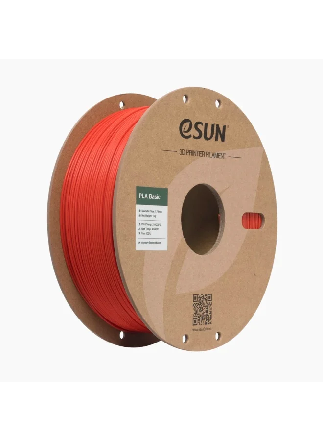 eSUN PLA Basic 3D Printer Filament (1.75 mm, 1 kg, Red) High-Precision Printing Material rxp9w