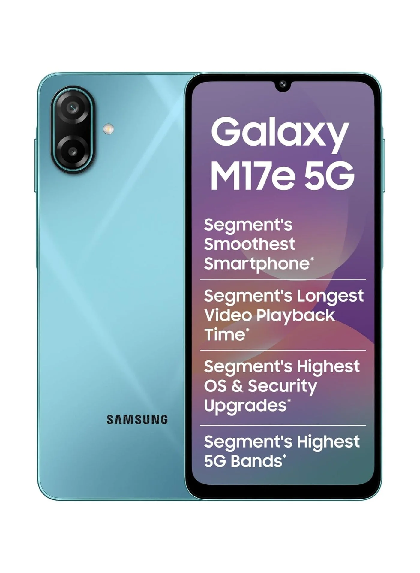 Premium 5G Smartphone M17e Ultra-HD Display (Blitz Blue, 4GB RAM, 128GB Storage) 6.7-inch Screen pwf0d