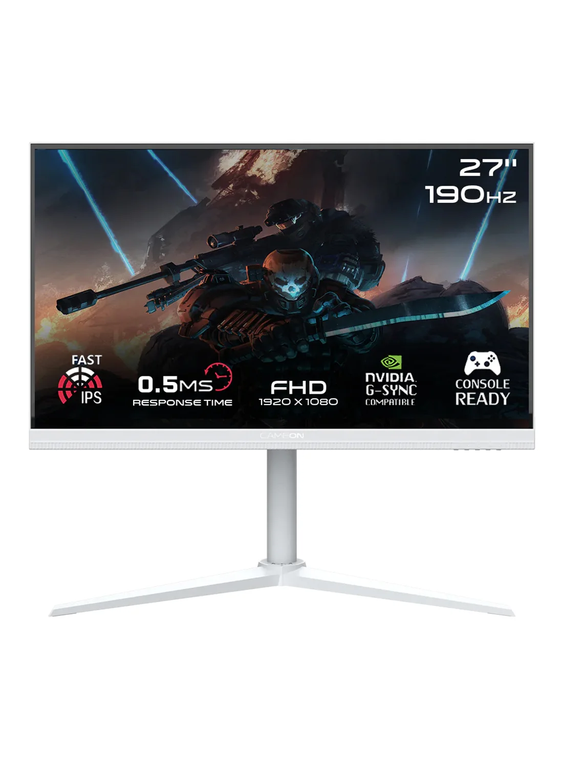 GAMEON Artic Pro-Series 27-inch FHD Gaming Monitor, 190Hz Refresh Rate, 0.5ms Response Time, Fast IPS Panel, HDMI 2.1 (White, 27-inch) 5dqej