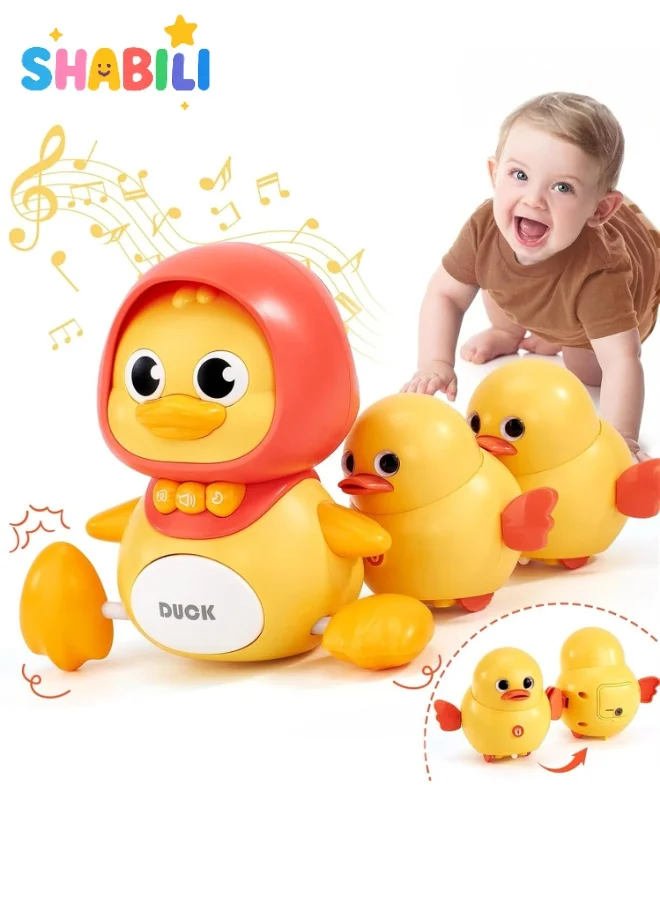 SHABILI Magnetic Musical Waddling Duck Family Toy with Lights and Sound (Yellow, 3-Piece Set) 6sywh