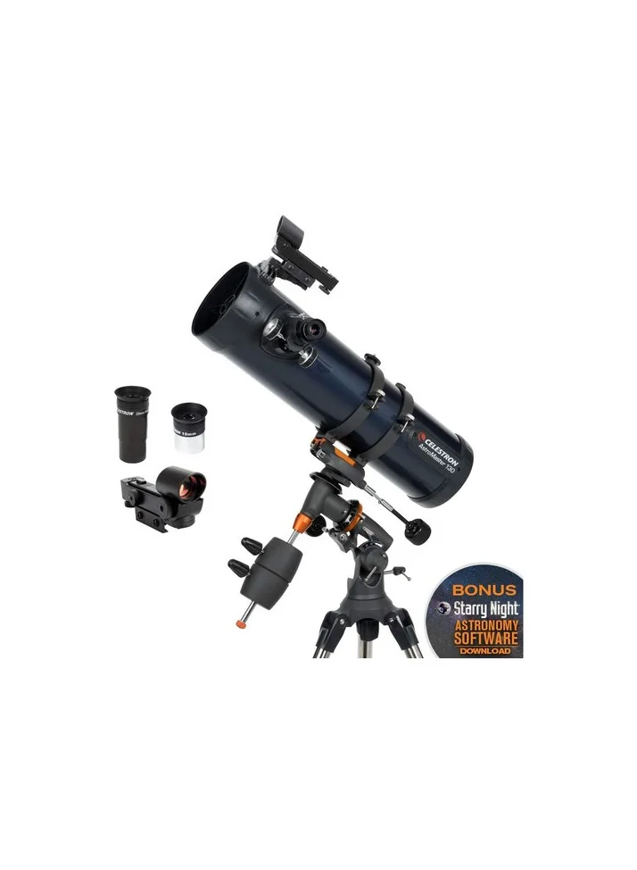 Premium Newtonian Reflector Telescope with Equatorial Mount and Electronic View Finder (130mm Aperture) yplu8