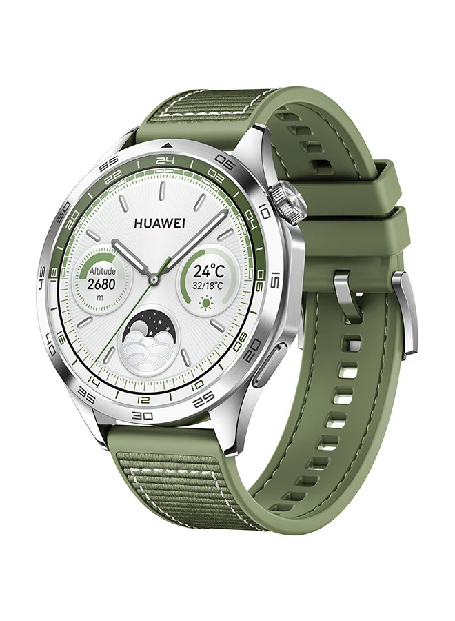 Smart Premium Fitness Smartwatch with Advanced Heart Rate Monitoring and GNSS Positioning (Green, 46 mm) p7m38