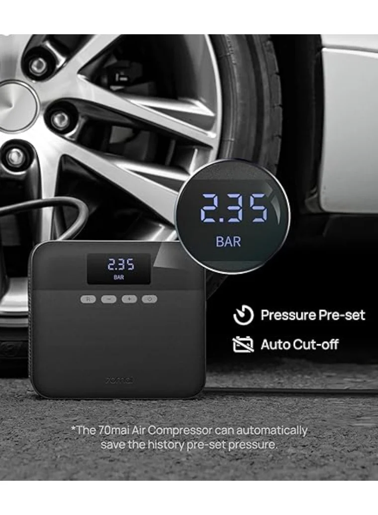 Portable Car Tire Inflator Digital Air Pump Compressor (Black, 12V) 8fplj