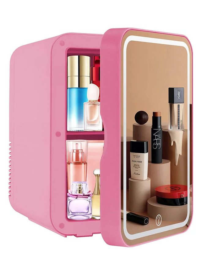 Arabest Portable Mini Makeup Fridge with LED Light Mirror (Pink, 8L) ky45u