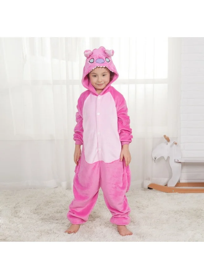 JAYATO Animal Onesie Pajamas Hoodie Cartoon Cosplay Costume for Kids Unisex Premium Soft Homewear (Pink, 140cm) l18aj