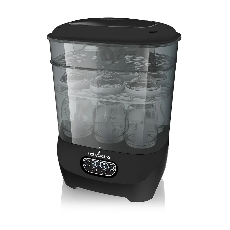 Premium Electric Steam Sterilizer and Dryer with HEPA Filtration for Baby Feeding Accessories (Black, Single Pack) 5gojh