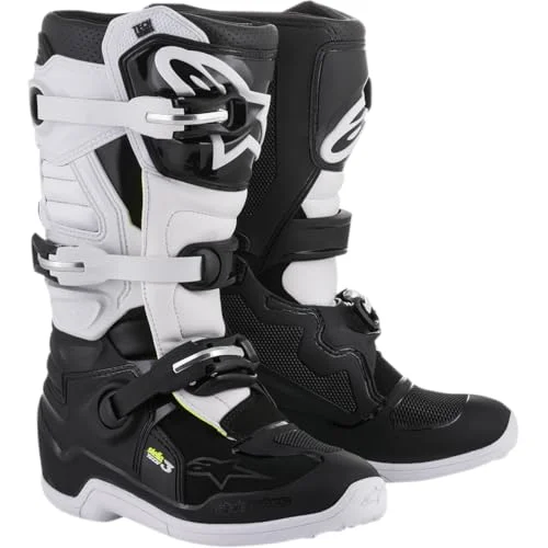 Premium Women Motorcycle Off-Road Boots Durable Lightweight Motocross Protective Gear (Black/White, Size 8) t4bpf