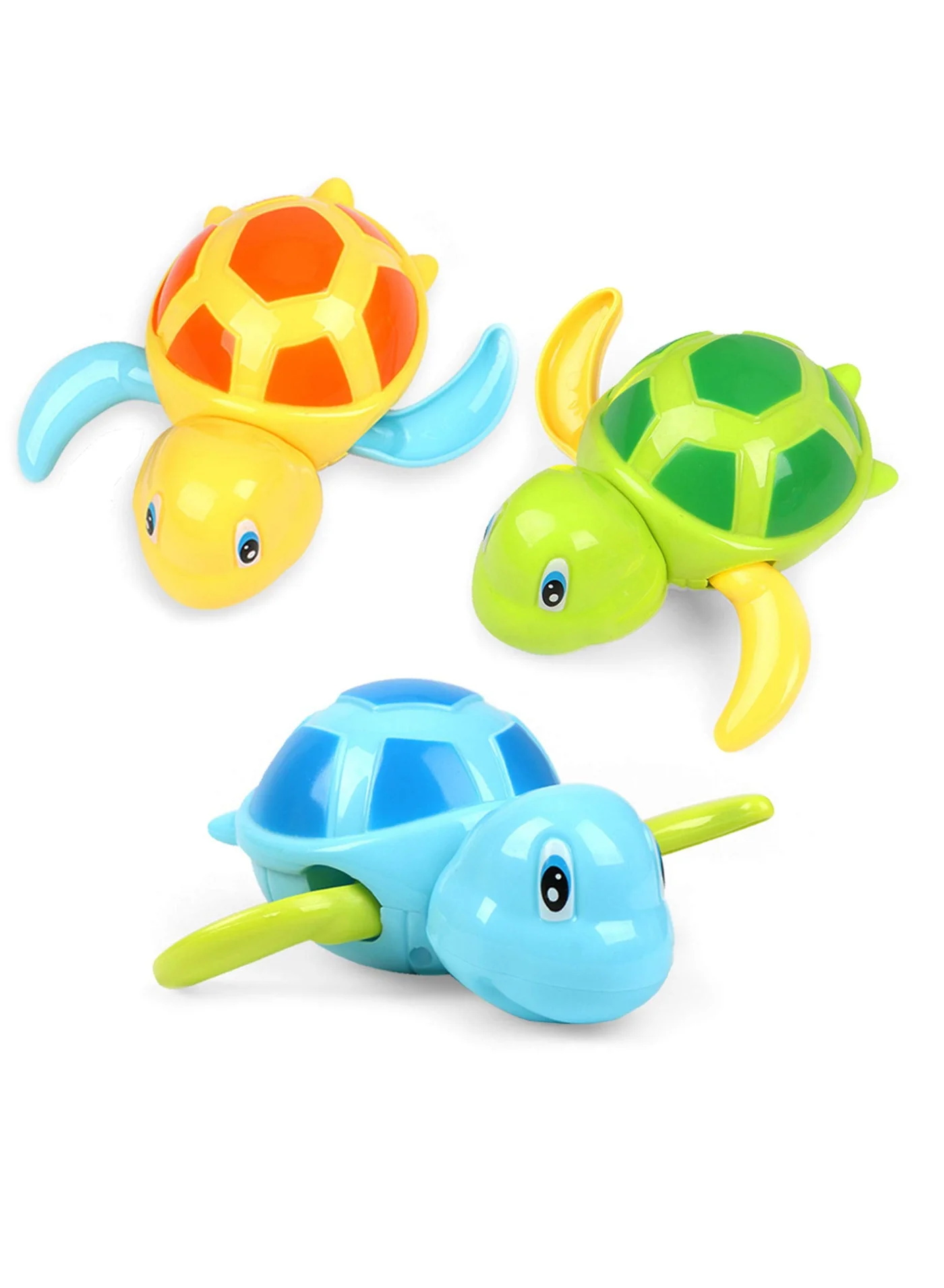 DURKU Floating Turtle Bath Toys for Toddlers, Premium ABS Water Play Set for Bathtub and Pool (3pcs) q4lun