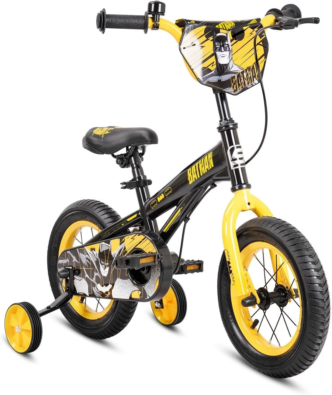 Spartan Kids Bicycle Superhero Graphic Design Durable Steel Frame with Training Wheels and Child-Safe Brakes (12-inch) a0hvm