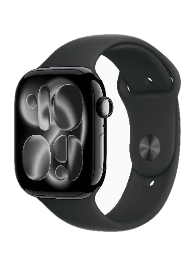 Premium Smart GPS Cellular Smartwatch (46mm, Jet Black Aluminium Case, Black Sport Band, M/L) zpkeu