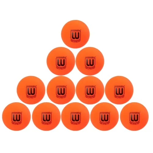 Street Hockey Balls Medium Density Training Equipment for Indoor and Outdoor Play (Orange, 65mm, 12 Pack) ih9u7