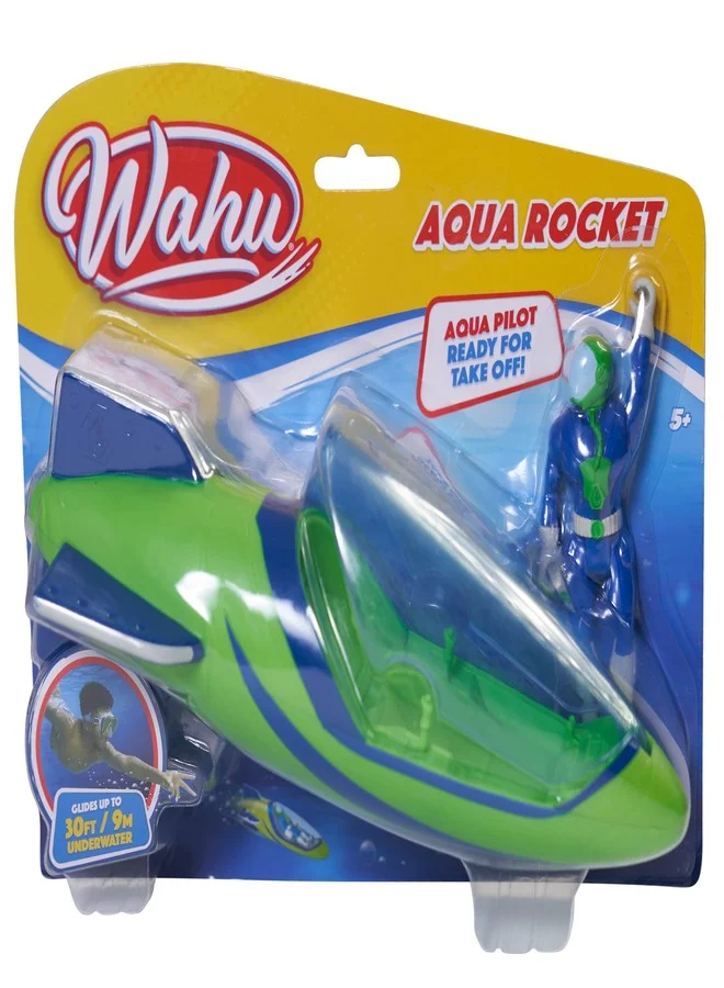 Aqua Rocket Underwater Diving Toy Set for Kids, Premium Hydrodynamic Pool Glider (Green/Blue, 1 Piece) fh2zz