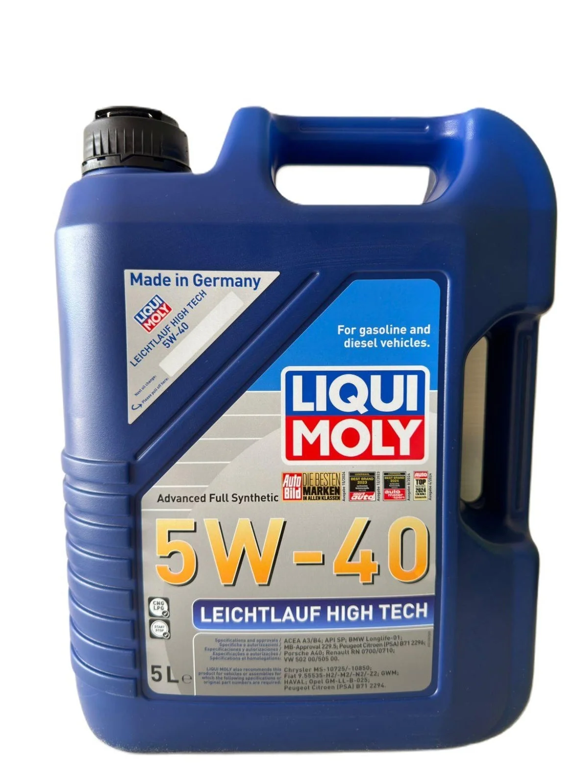 Liqui Moly 5W40 Leichtlauf High Tech Engine Oil (Advanced Full Synthetic Formula) 5L oxd87