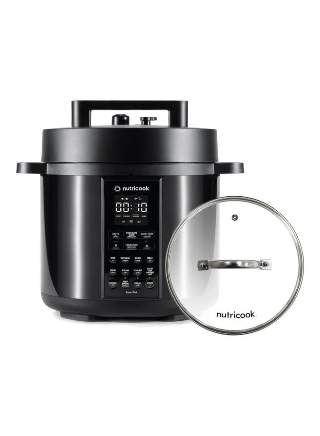 Nutricook Electric Pressure Cooker 9-in-1 Multi-Cooker with Tempered Glass Lid (Black, 6 L) dnhqs