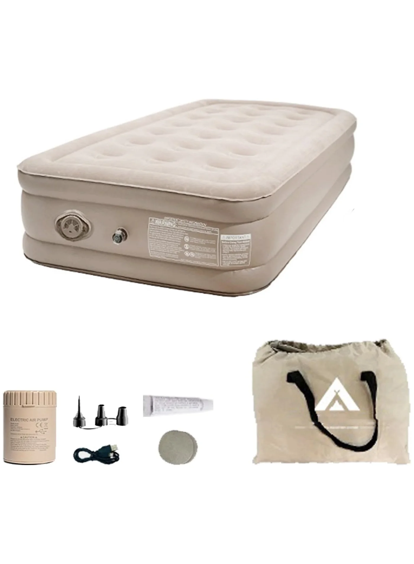 Premium Inflatable Air Mattress with Built-in Pump, Portable Self-Inflating Sleeping Mat for Camping and Home Use (Single Person, 190 cm x 99 cm) plpgq