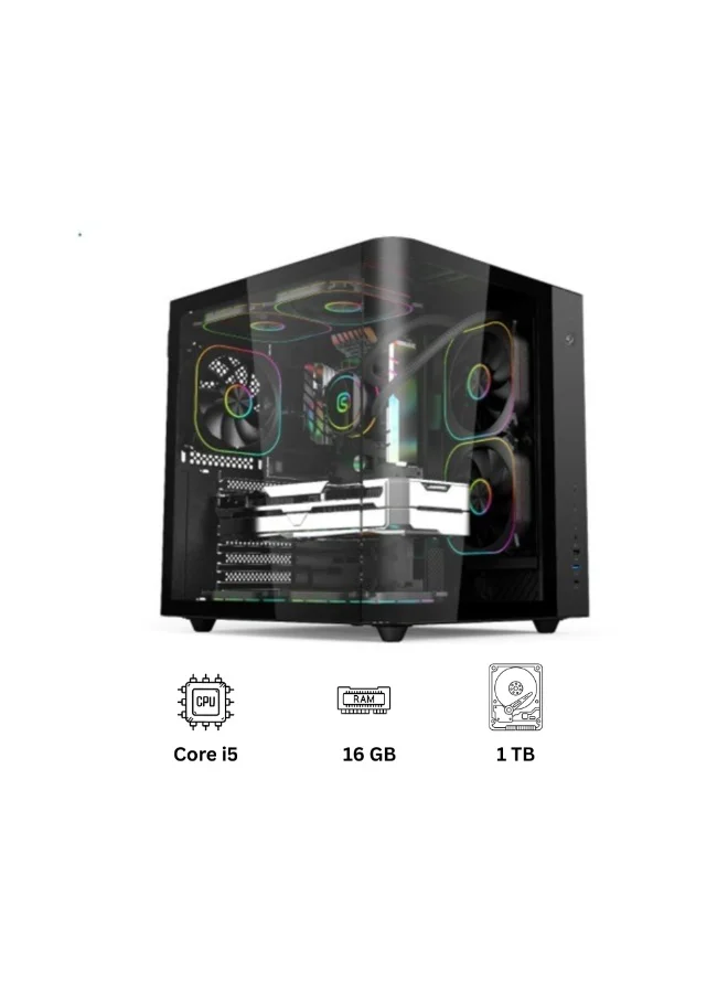 Emarat Gamers Desktop PC Intel Core i5-14400F 16GB DDR5 RAM 1TB NVMe SSD Graphics Card (Black, 1 Unit) u9c2g
