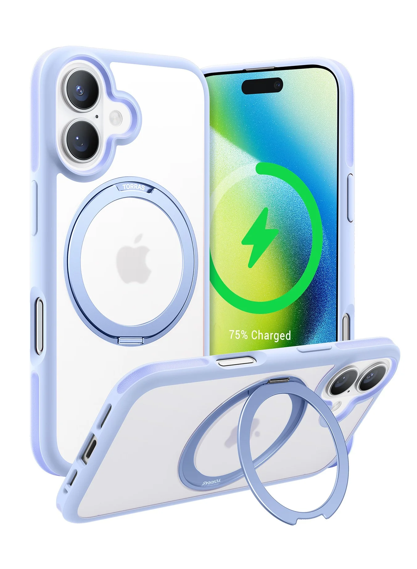 Premium Magnetic Protective Case with 360¡ã Rotatable Ring Stand for Smartphone (Blue, 16 cm) 3jg4e
