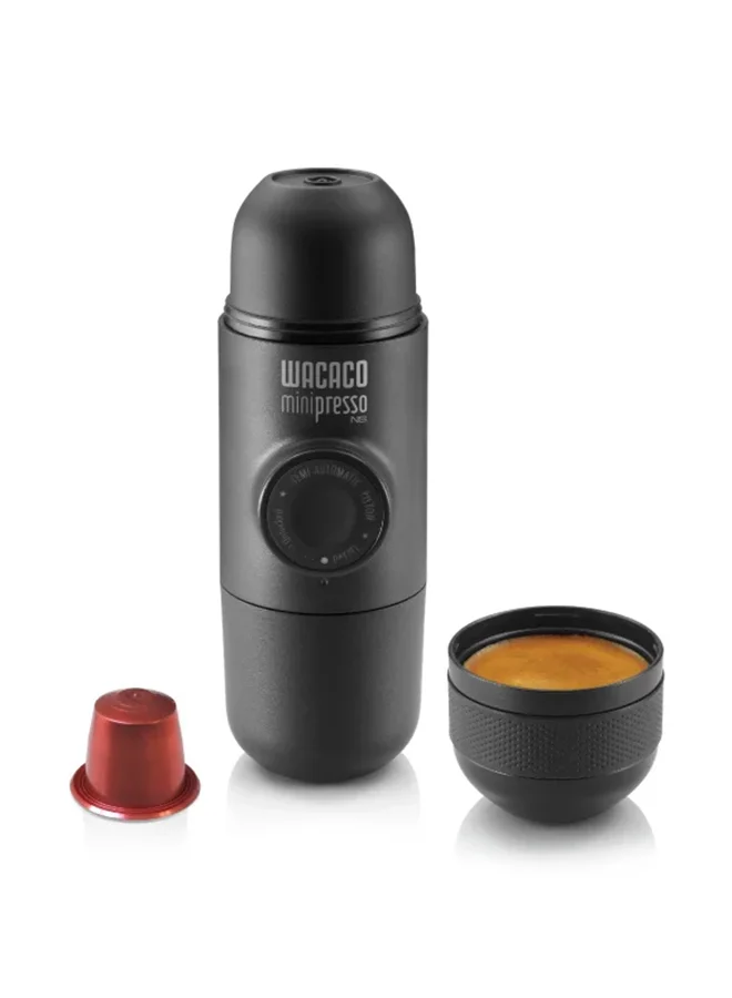 WACACO Portable Espresso Maker Hand Powered Coffee Machine Compatible with Capsules (Black, 70 mL) 47ysa