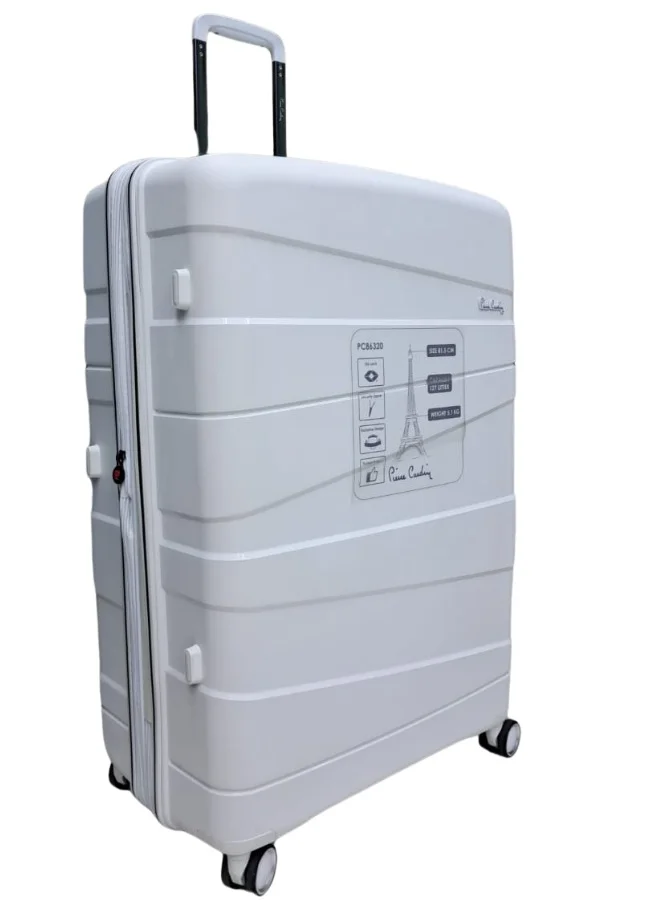 Premium Hard-Shell Travel Suitcase Zurich Collection with TSA Lock and Anti-Theft Double Zipper (White, Large) 3q27a