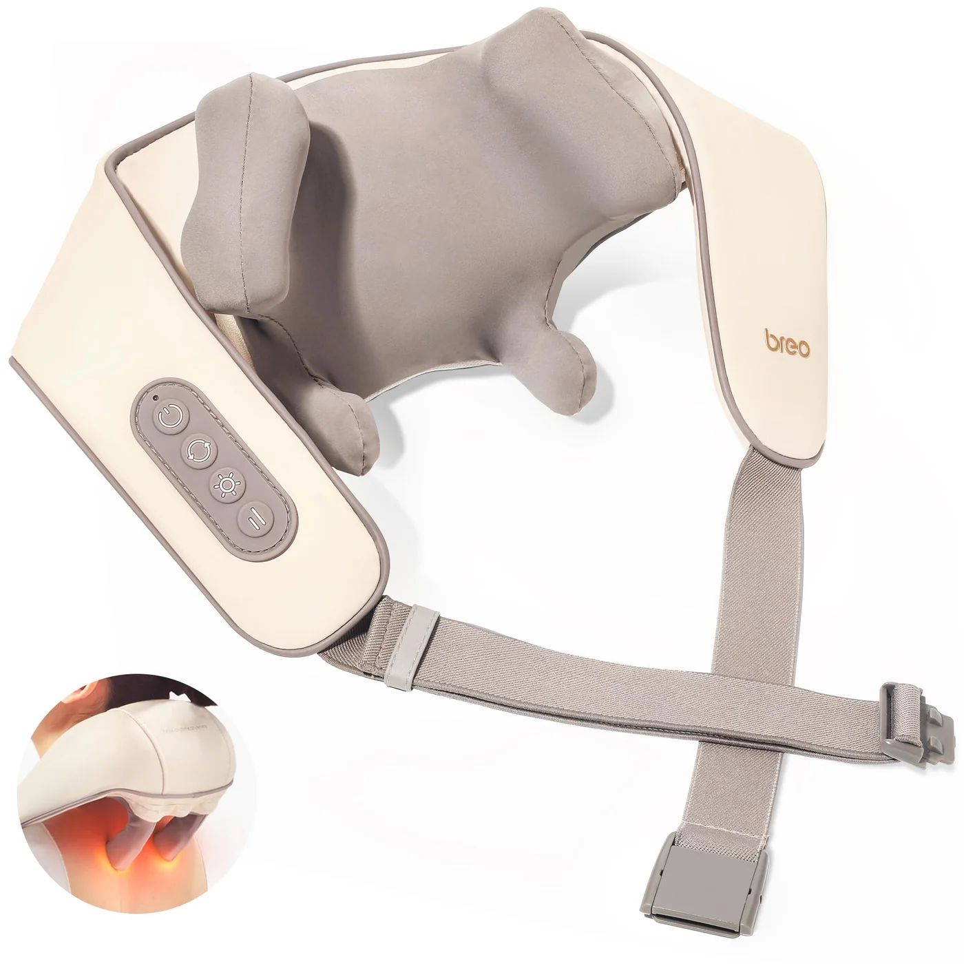 Premium Electric Neck and Shoulder Massager with Heat Therapy, Deep Tissue Relaxation Device for Home and Office Use (Compact Design) c6lmw