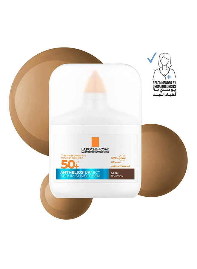 Premium Facial Sunscreen Serum SPF 50+ with Niacinamide for All Skin Types (Deep Natural Shade, 50 mL) 94u83