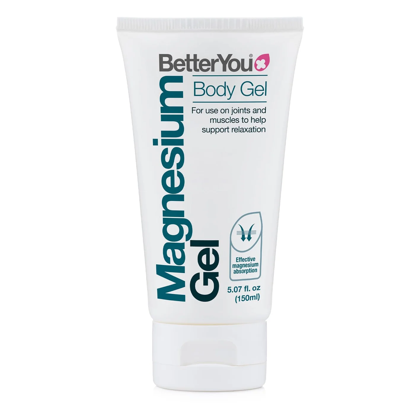 BetterYou Magnesium Gel Topical Muscle Rub for Tense Joint Support and Sore Muscle Relief (150 mL) qz7h4