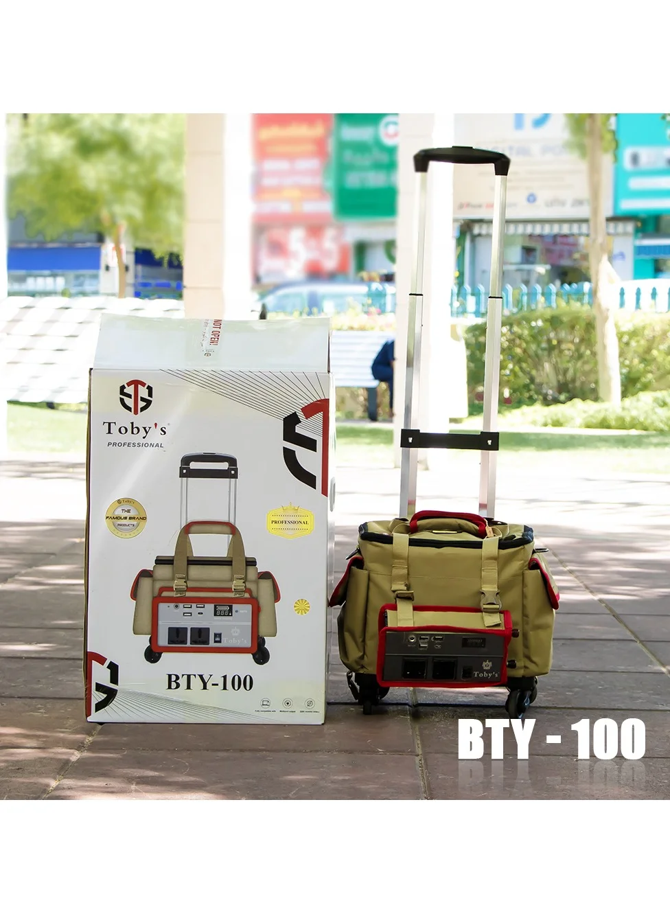 Toby's Portable Power Station 80000mAh with 500W Inverter and Trolley (Integrated COB Light, Camping Outdoor Power Supply) 81zm0