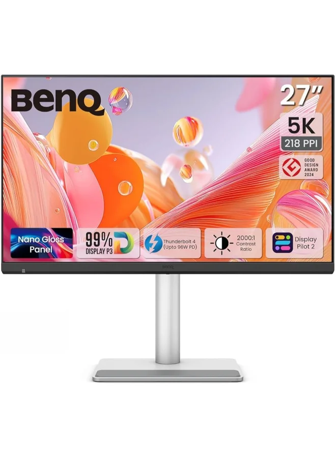 Premium 27-inch 5K Nano Gloss Monitor for Creative Professionals (Silver, 27-inch) wum79