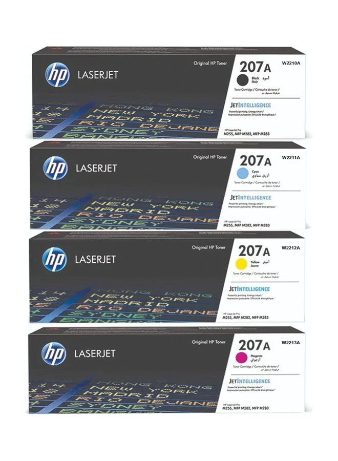 Premium Laser Toner Cartridge Set (4 Pack) Standard Capacity Black, Cyan, Yellow, Magenta for Office Printing uu1r9