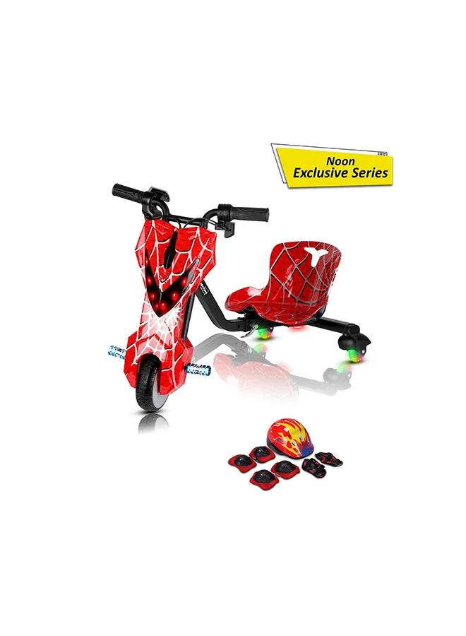 Electric Stunt Drifting Scooter 360 Degree Spin with Bluetooth and Protective Gear (Red, 80 kg Load Capacity) khxz5