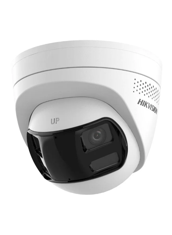 Panoramic Dual-Lens IP Security Camera 6MP 180¡ã Wide Angle Smart Hybrid Light Night Vision Two-Way Audio Outdoor Surveillance (White) gnk47